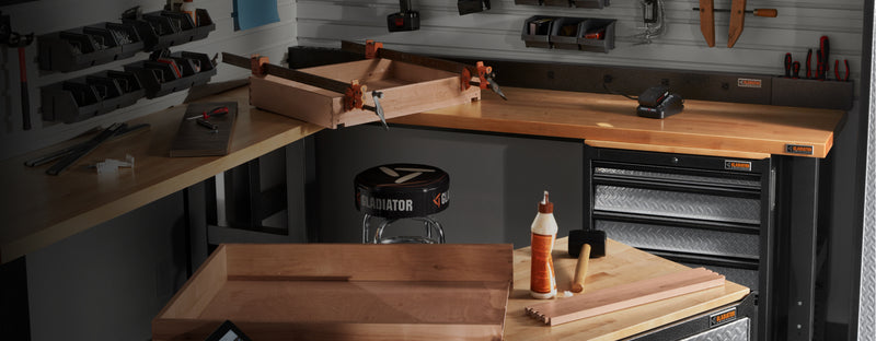 Workbenches being put to work.