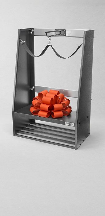 Gladiator® GearWall panels with an orange bow