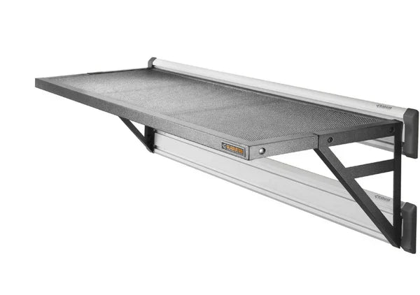 Gladiator 45" GearLoft™ Shelf mounted on a slatwall.