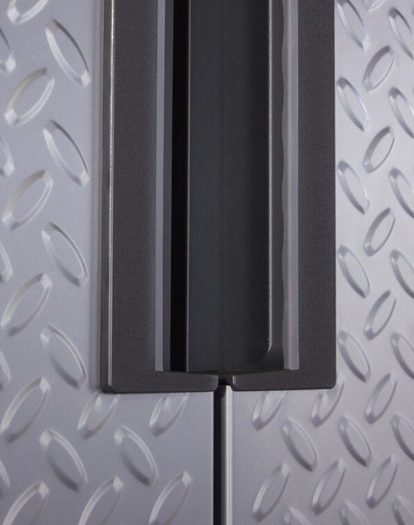 Adjustable soft close doors on cabinet.