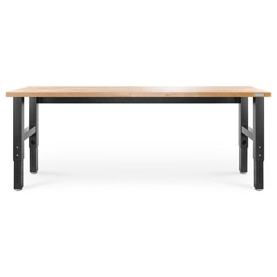 Gladiator 8' Adjustable Height Hardwood Workbench in Hammered Granite