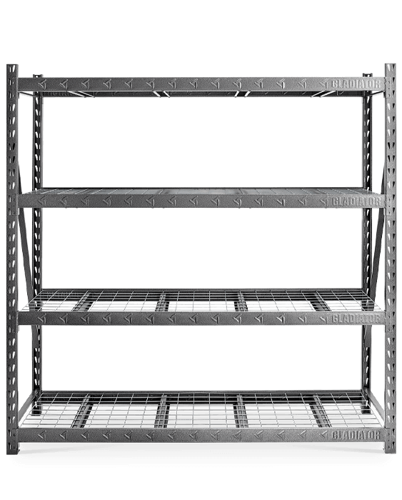 90" x 90" Heavy Duty Mega Rack with Four Adjustable Shelves.
