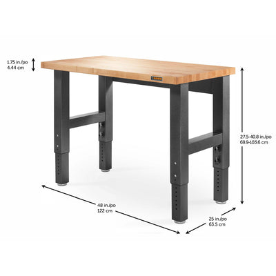 3 of 8 images - 4' Adjustable Height Hardwood Workbench (thumbnails)