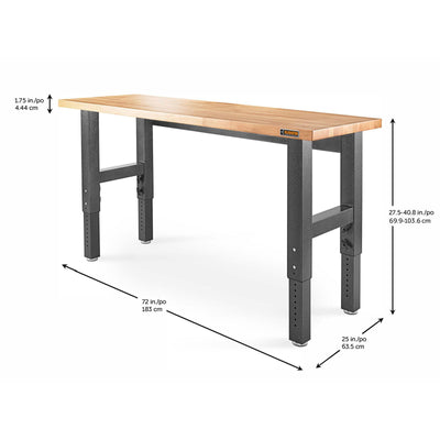 3 of 16 images - 6' Adjustable Height Hardwood Workbench (thumbnails)