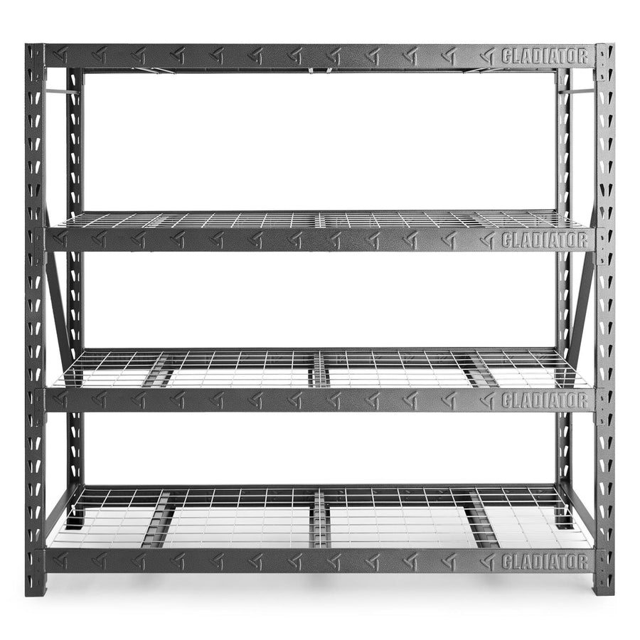 Gladiator 77" Wide Heavy Duty Rack with Four 24" Deep Shelves